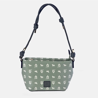 Bolso "EL CABALLO" asa corta estampado caballitos color verde agua - Imagen 2